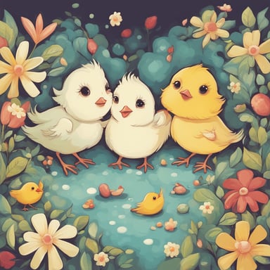 chicks playing