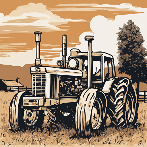 a tractor on a farm