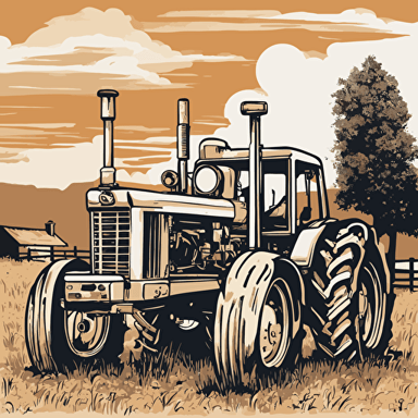 a tractor on a farm