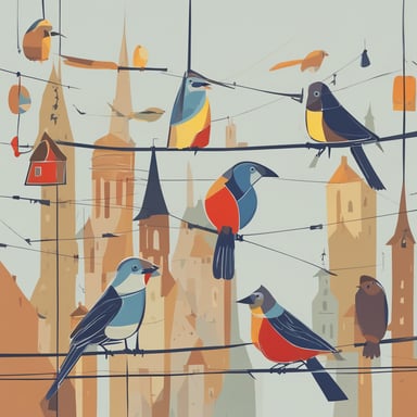 birds on a wire