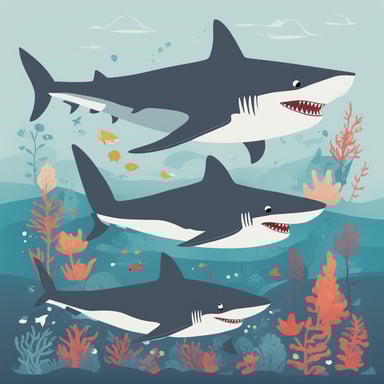 a family of sharks