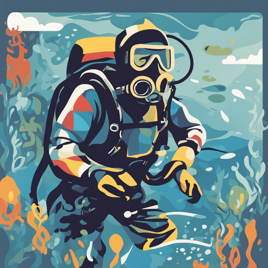 a man scuba diving
