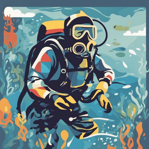 a man scuba diving