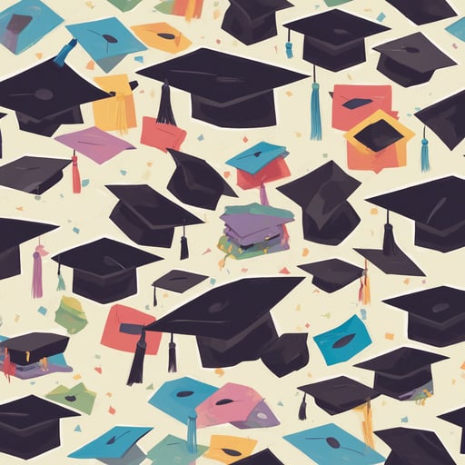 graduations hats in the air