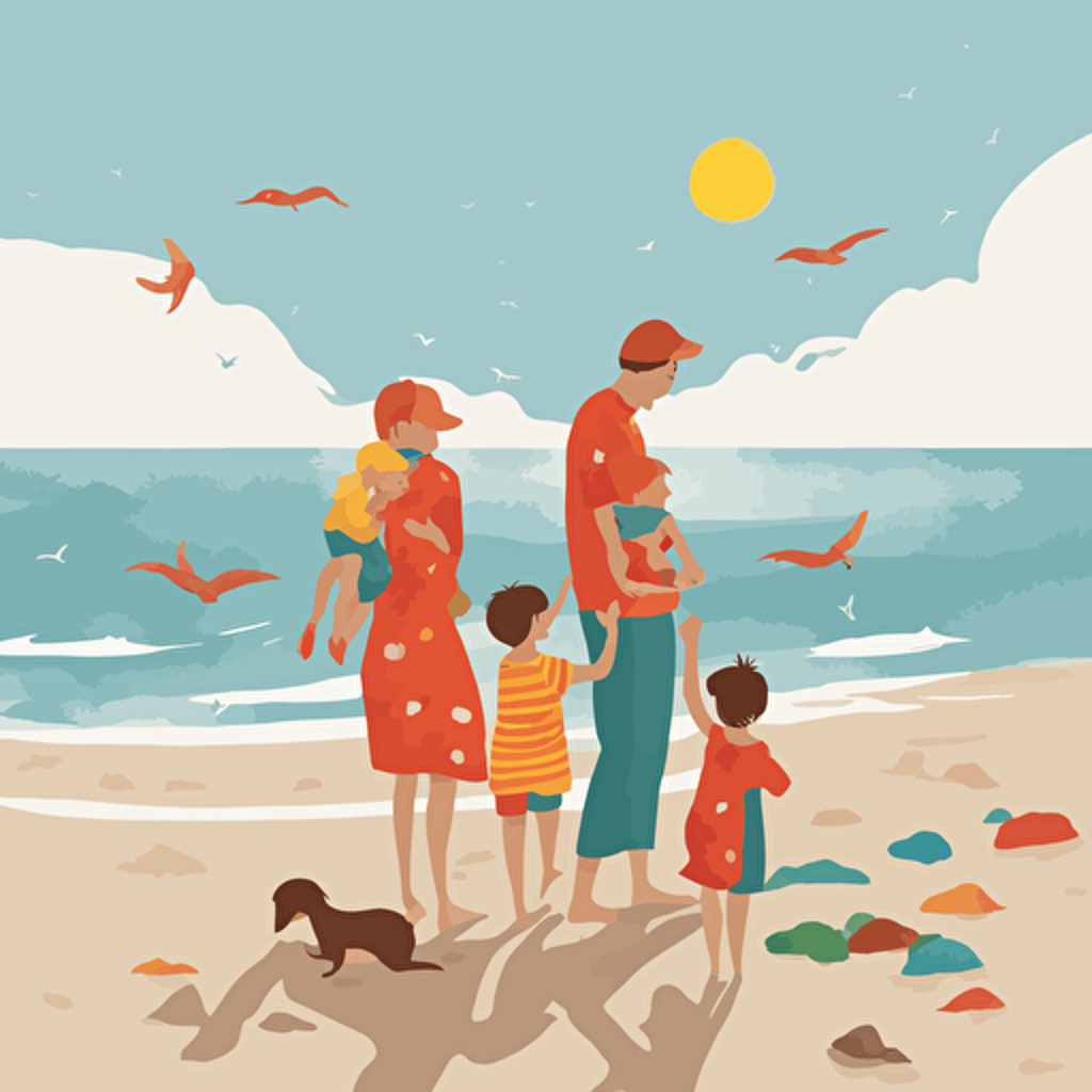 a family at the beach