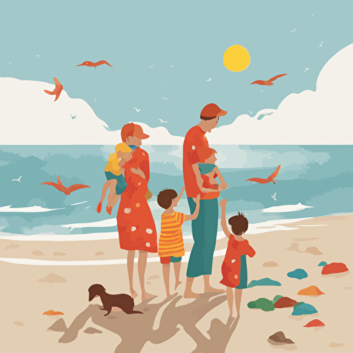 a family at the beach