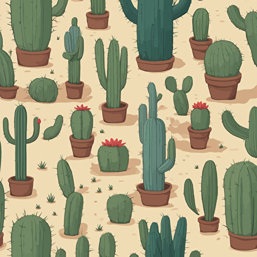 a collection of cacti in the desert