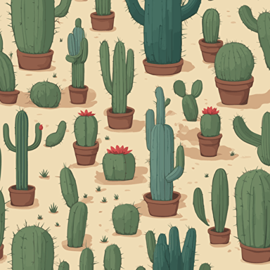a collection of cacti in the desert