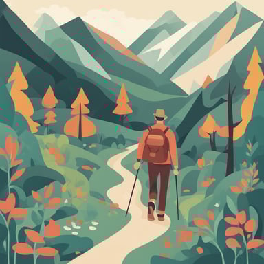 a man hiking