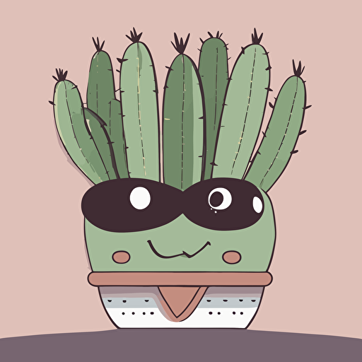 a cactus with a face