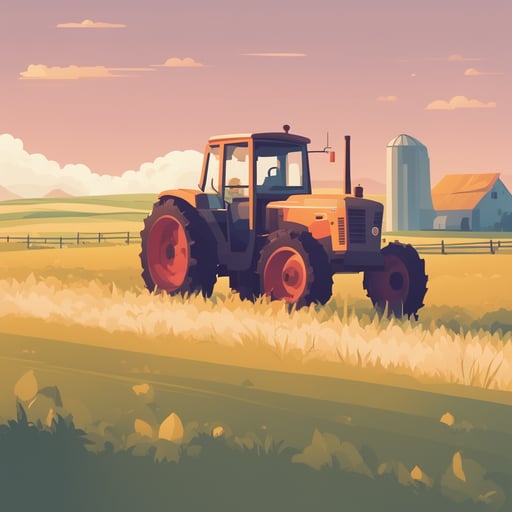 a tractor on a farm