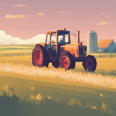 a tractor on a farm