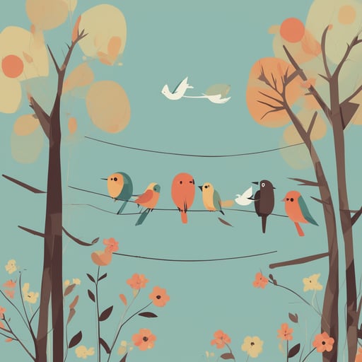 birds on a wire