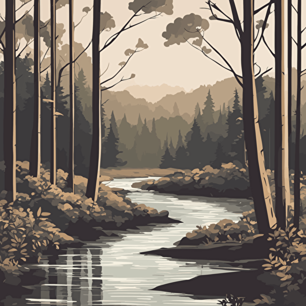 a forest with a river