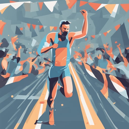 a person passing the finish line