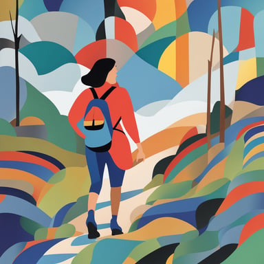 a woman hiking