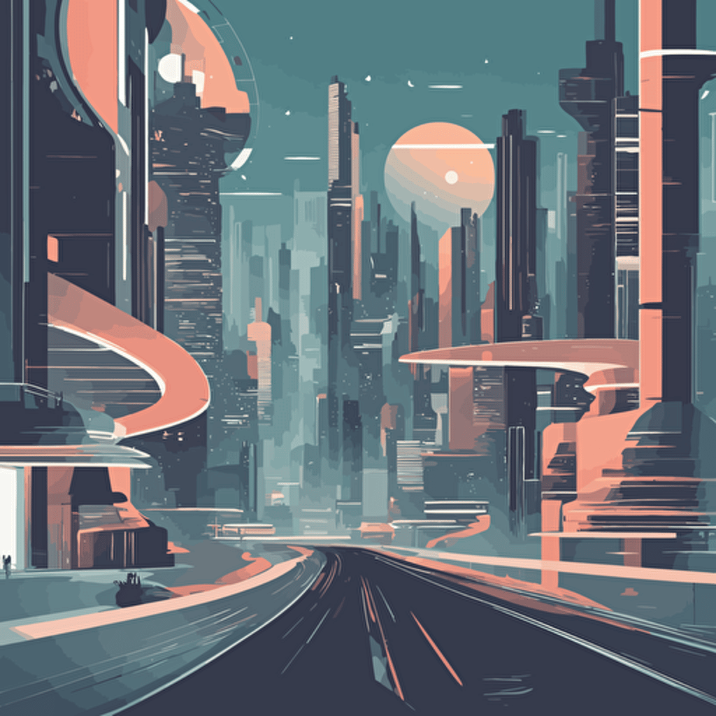a futuristic cityscape