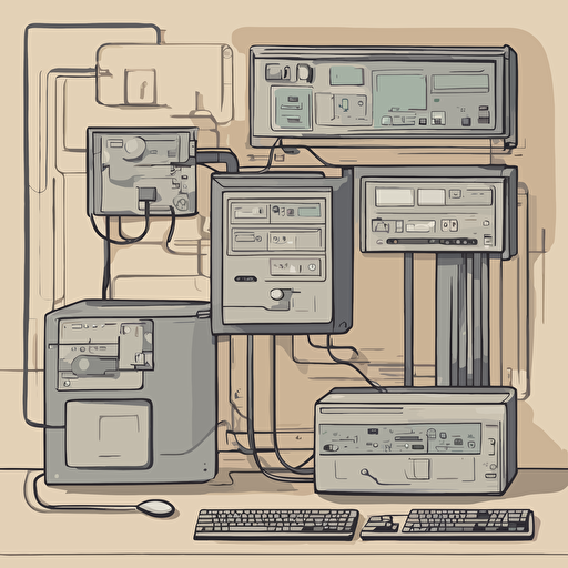 a diagram of a computer connected to a server