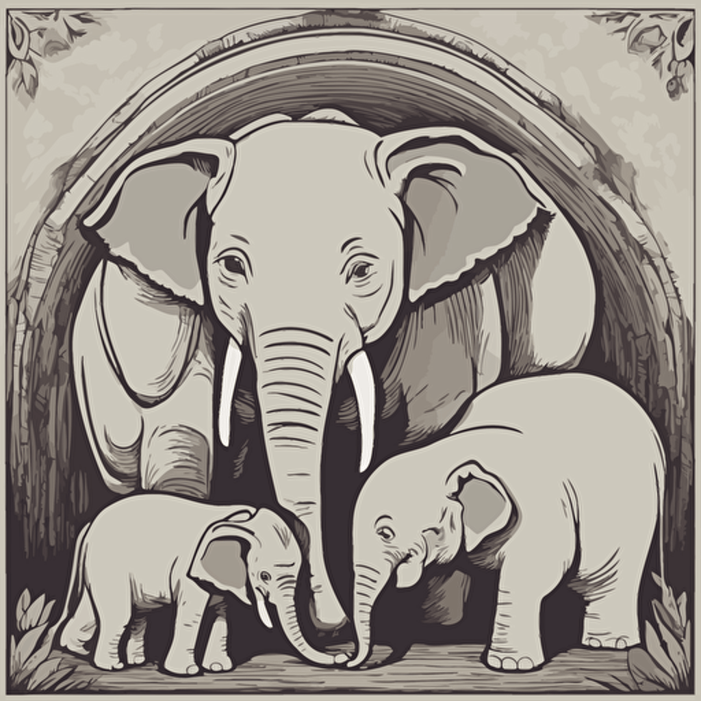 a family of elephants