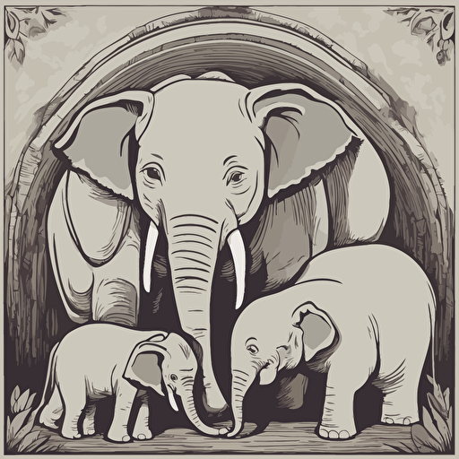 a family of elephants