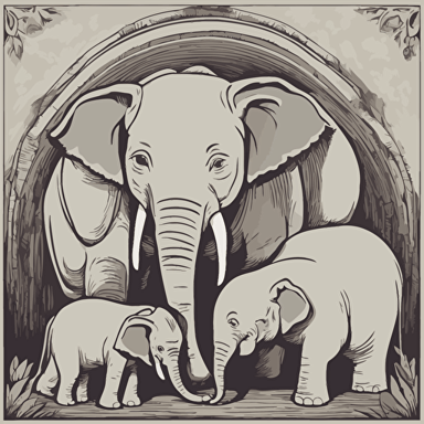 a family of elephants