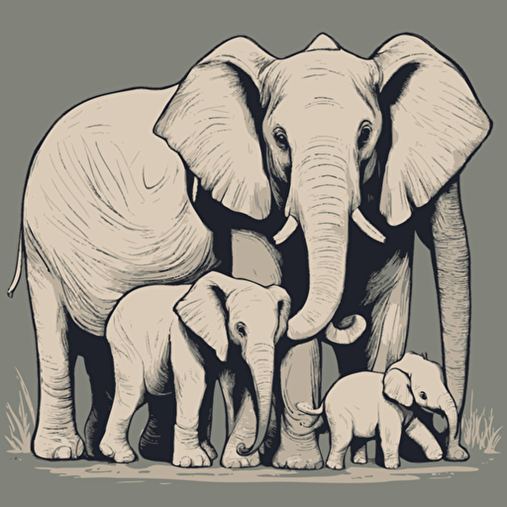 a family of elephants