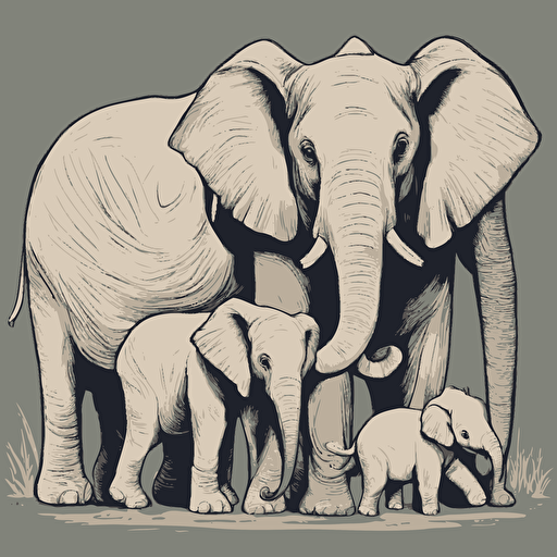 a family of elephants