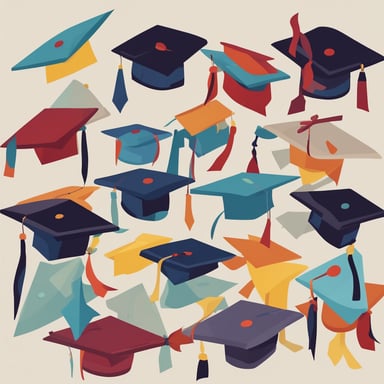 graduations hats in the air