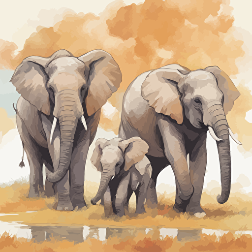 a family of elephants