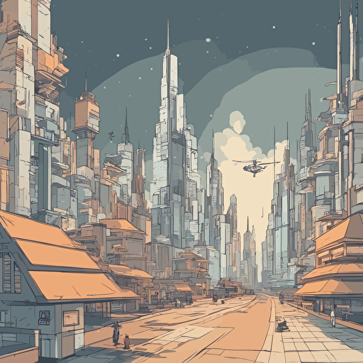 a futuristic cityscape