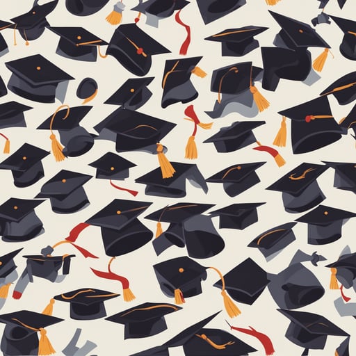 graduations hats in the air