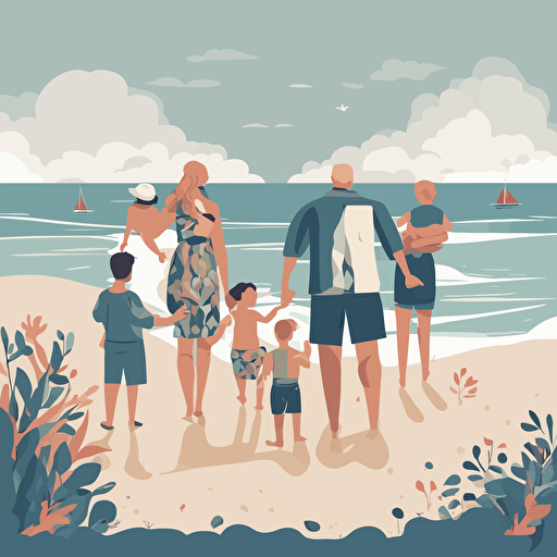 a family at the beach