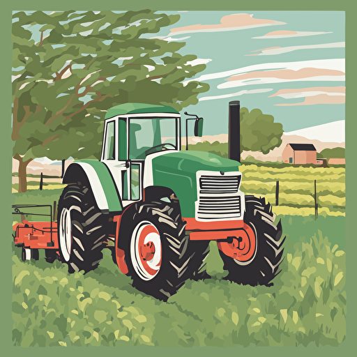 a tractor on a farm