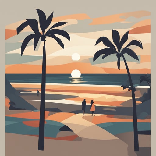 a sunsetting over a beach