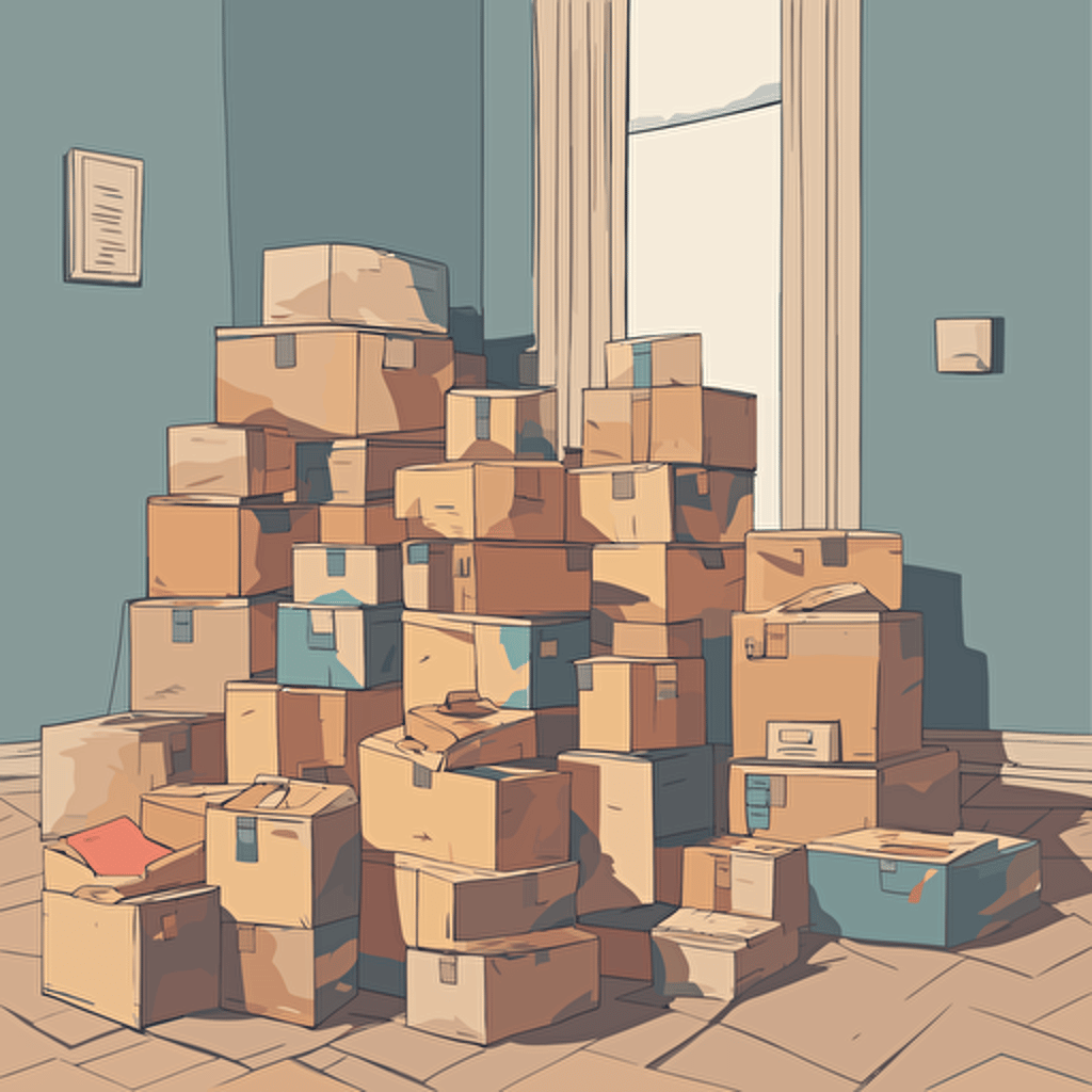 a pile of boxes