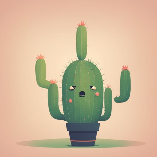 a cactus with a face