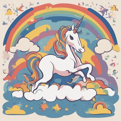 a unicorn on a cloud