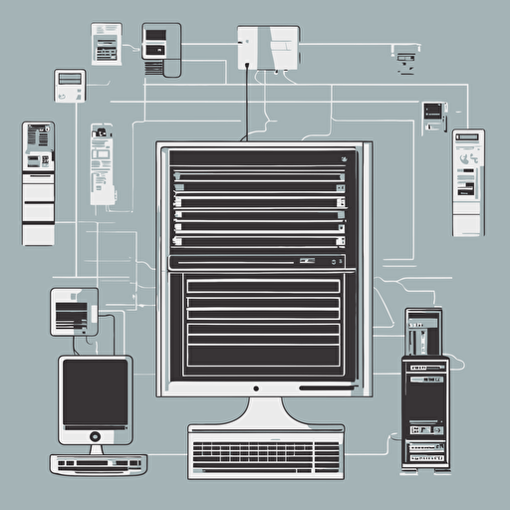 a diagram of a computer connected to a server