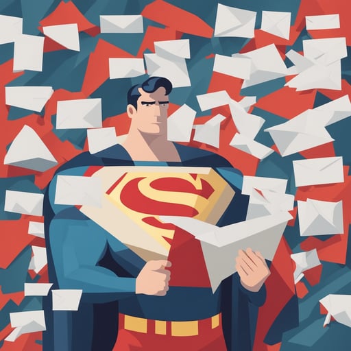 superman holding mail