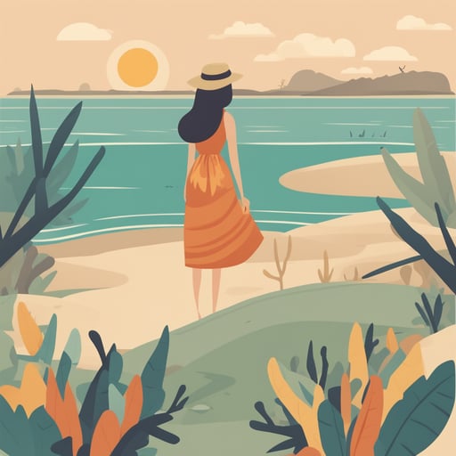 a person stranded on a desert island