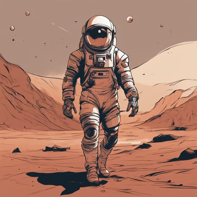 an astronaut on mars