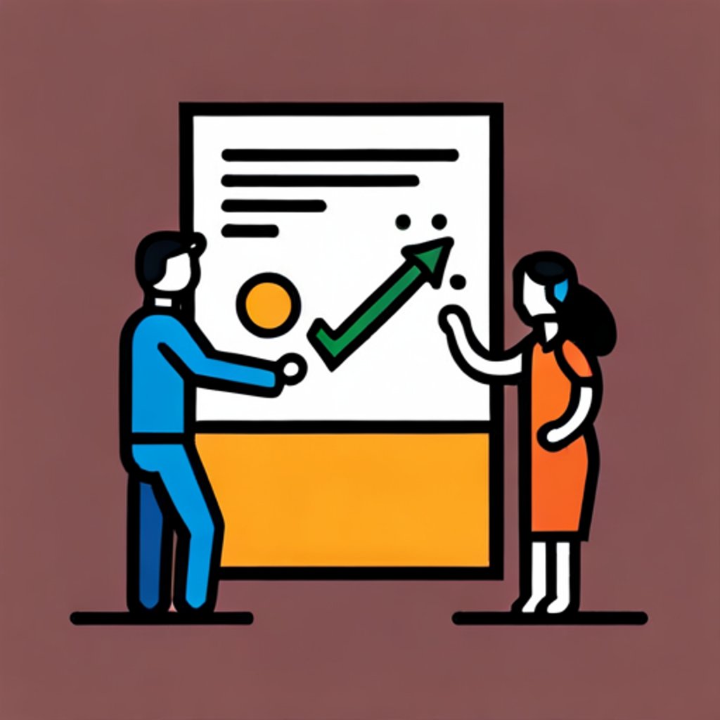 a person explaining a large graph