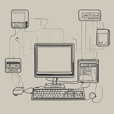 a diagram of a computer connected to a server