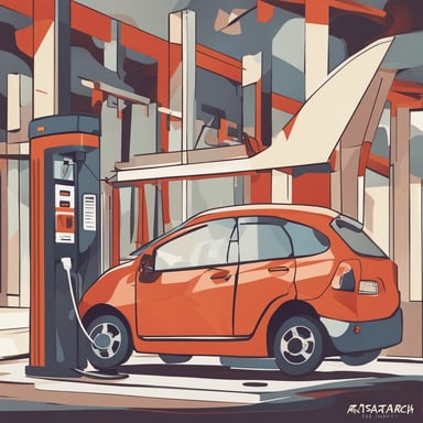 a car recharging at a recharge station