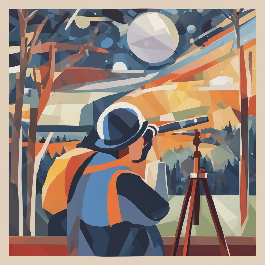 a person looking through a telescope