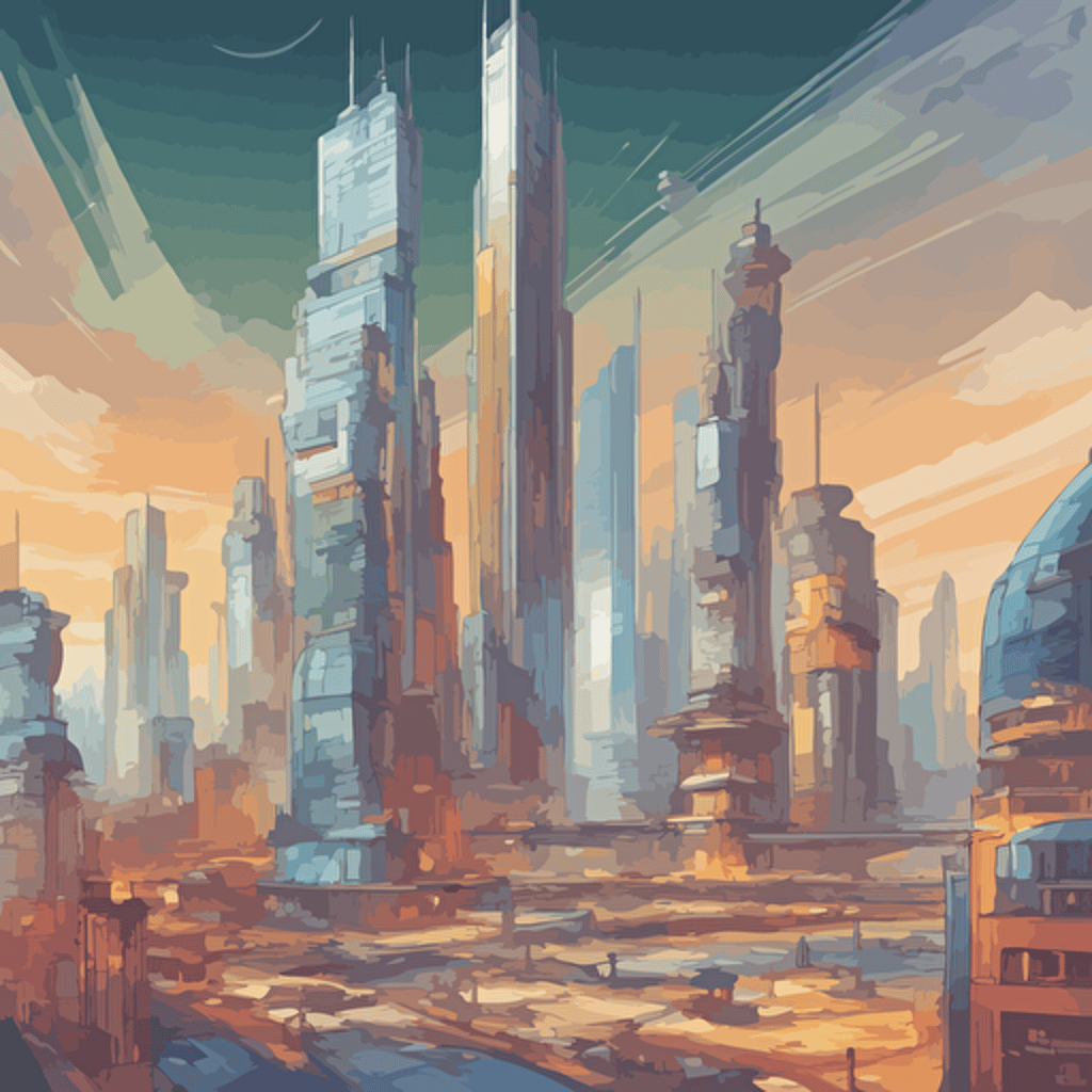 a futuristic cityscape