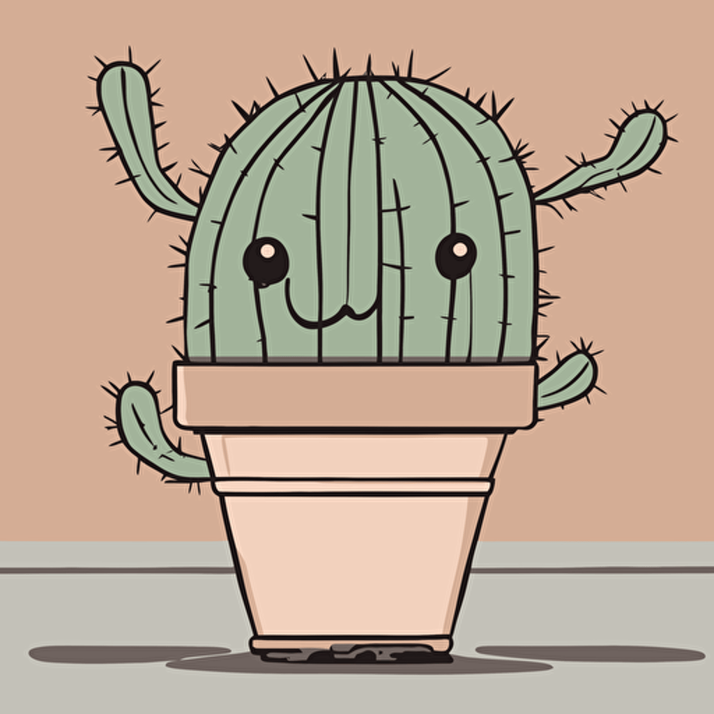 a cactus with a face