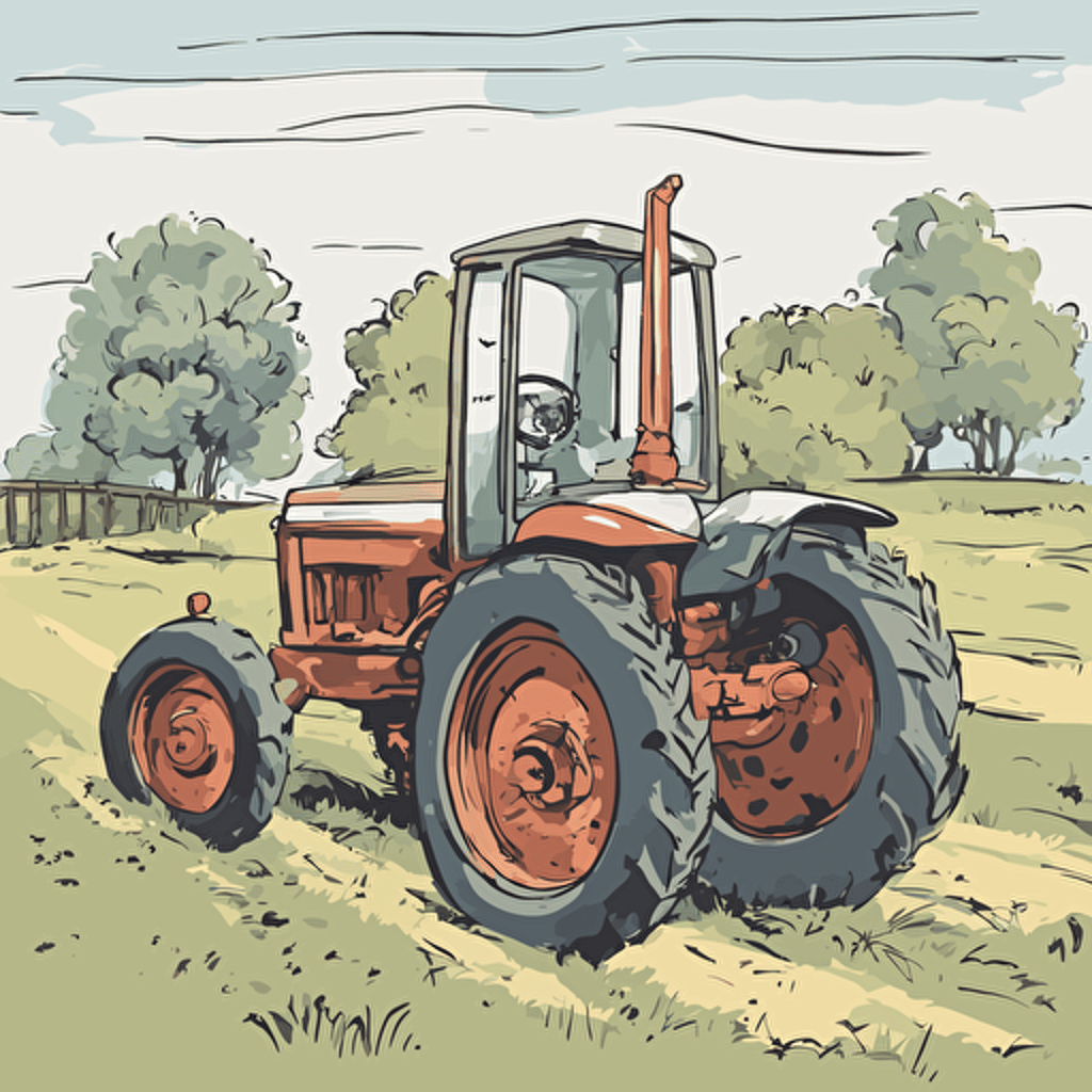 a tractor on a farm