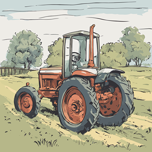 a tractor on a farm