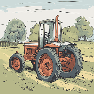 a tractor on a farm